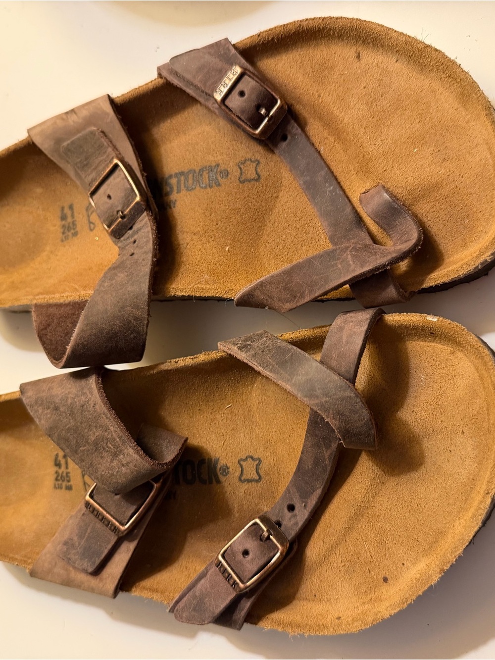 Brown Leather Birkenstock Mayari 41 women’s 10 with Buckles